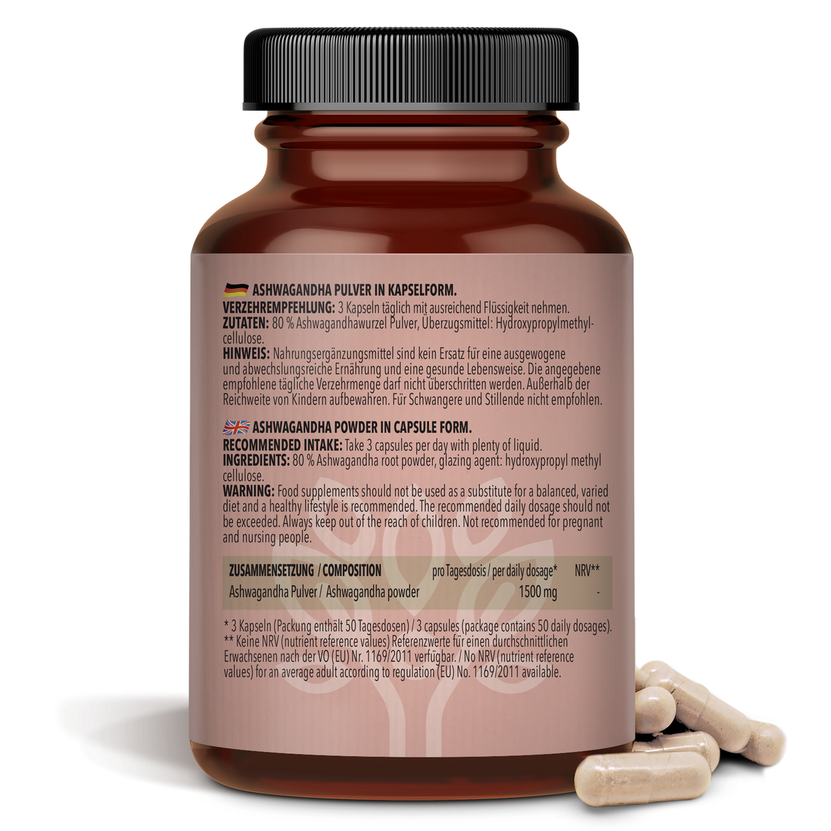 Ashwagandha Pulver in Kapselform (150 Kapseln)