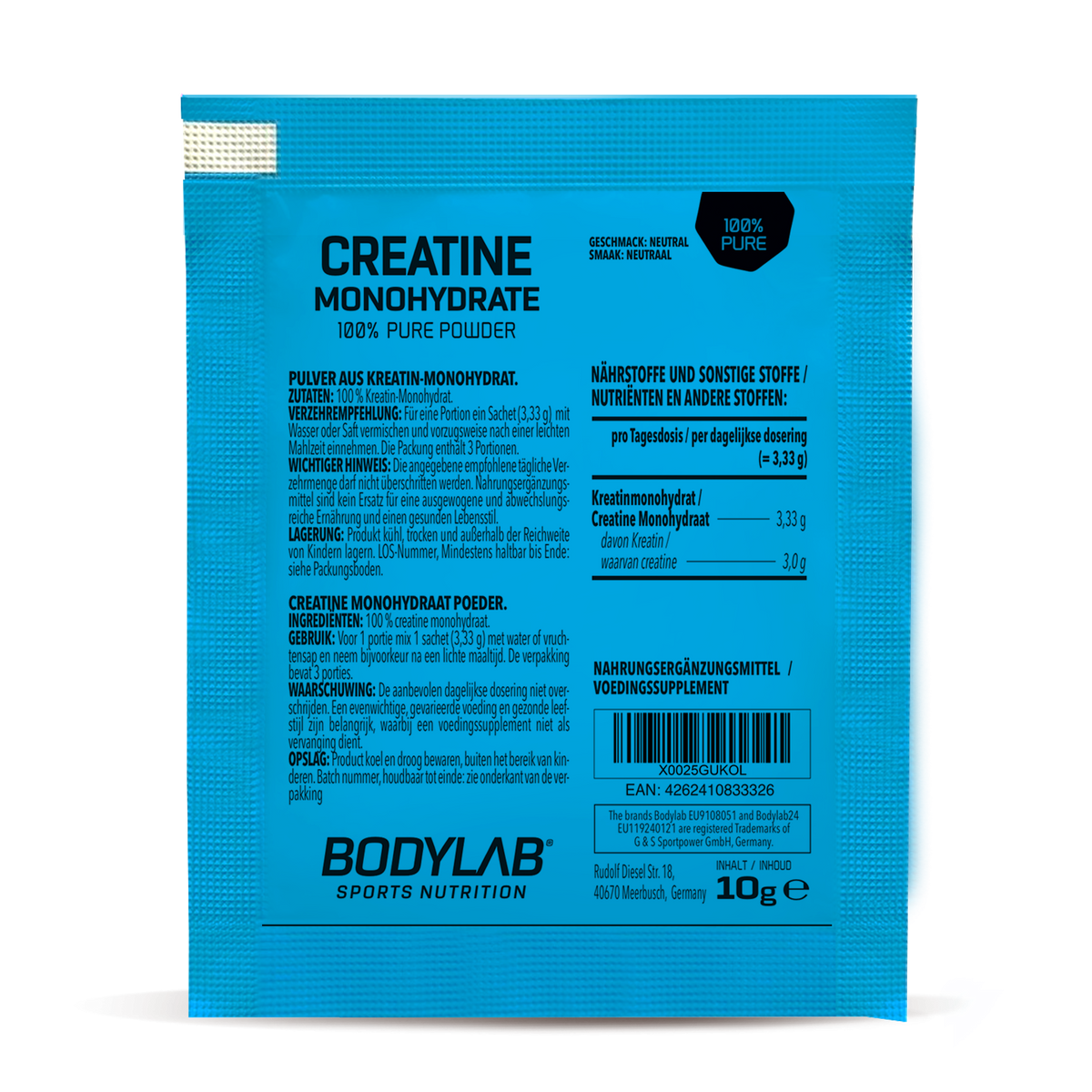 Creatine Monohydrate - 100% Pure Powder Probe (10g)