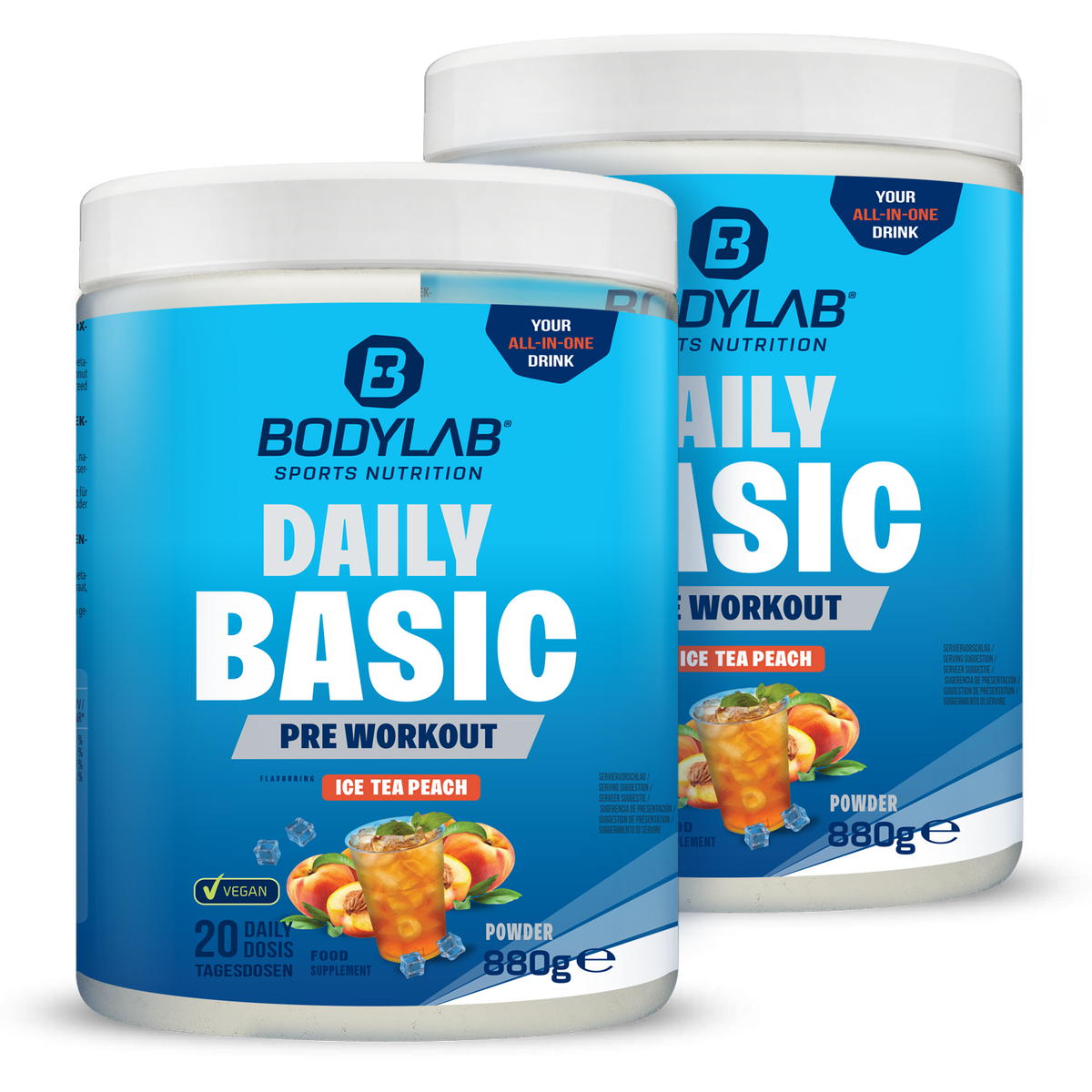 2 x Daily Basic Powder Ice Tea Peach (je 880g)