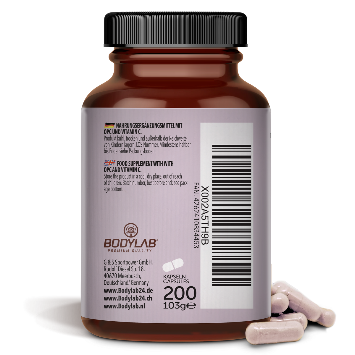 OPC Traubenkernextrakt + Vitamin C (200 Kapseln)