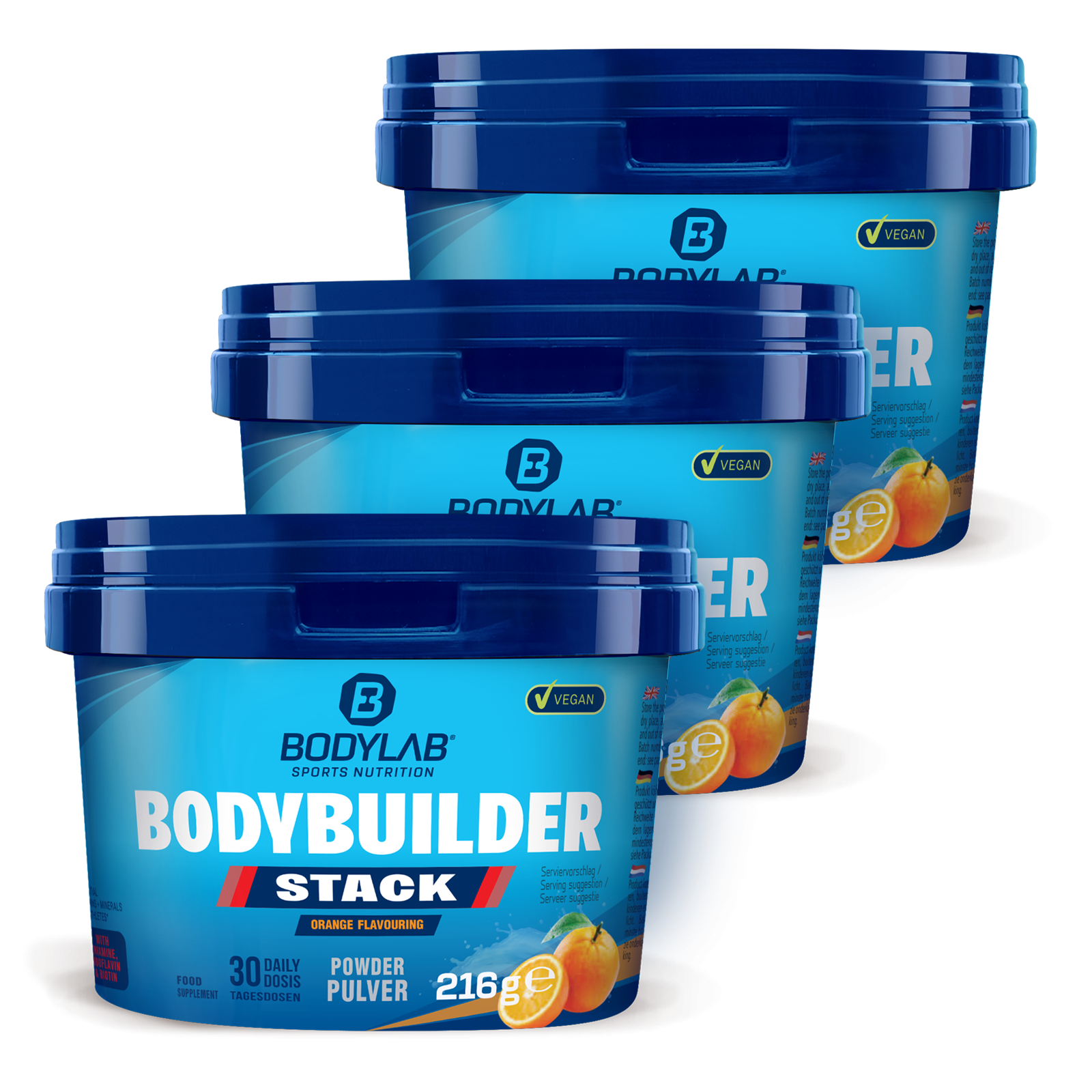 3 x Bodybuilder Stack Powder (je 216g)