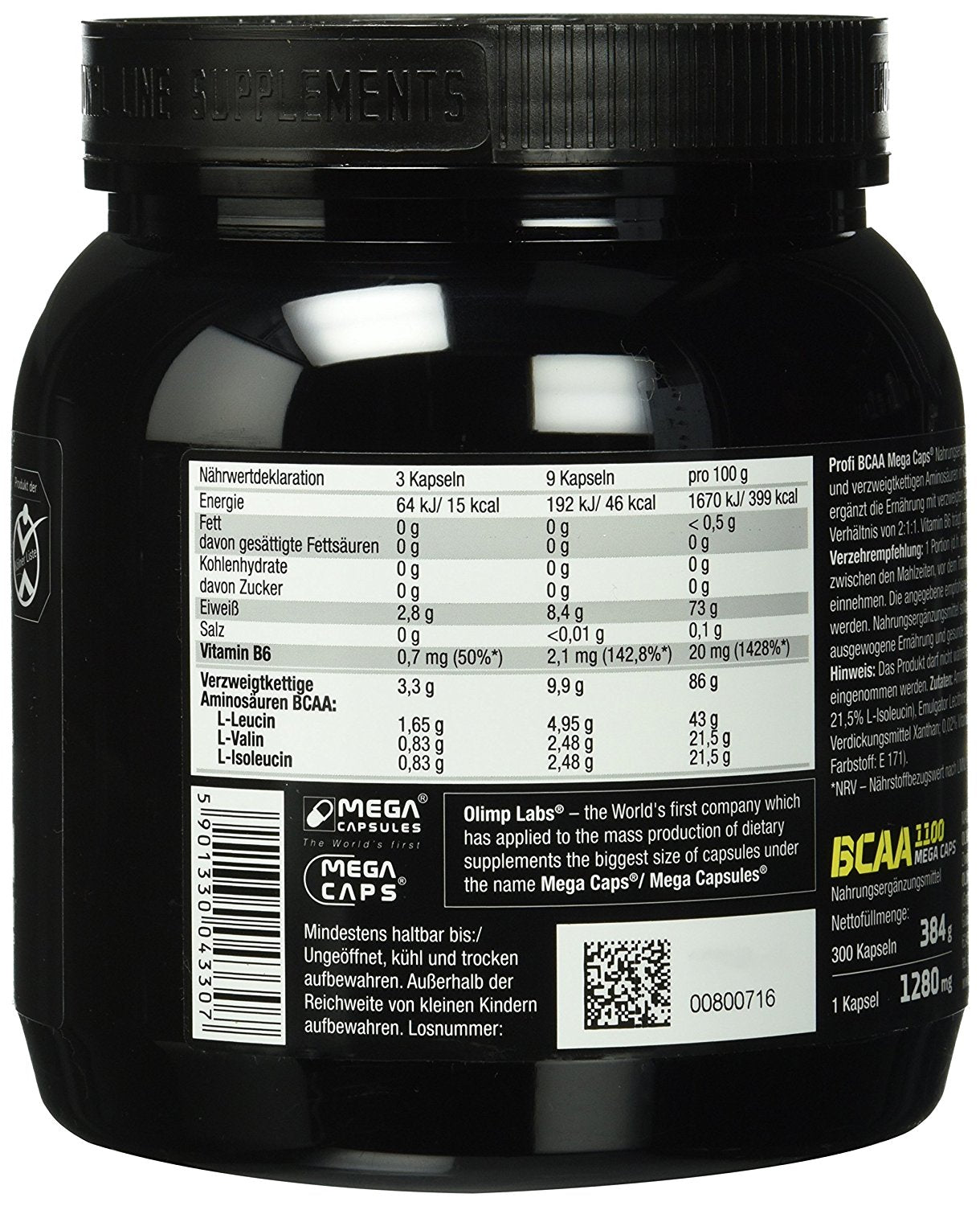 BCAA Mega Caps 1100 (300 Kapseln)