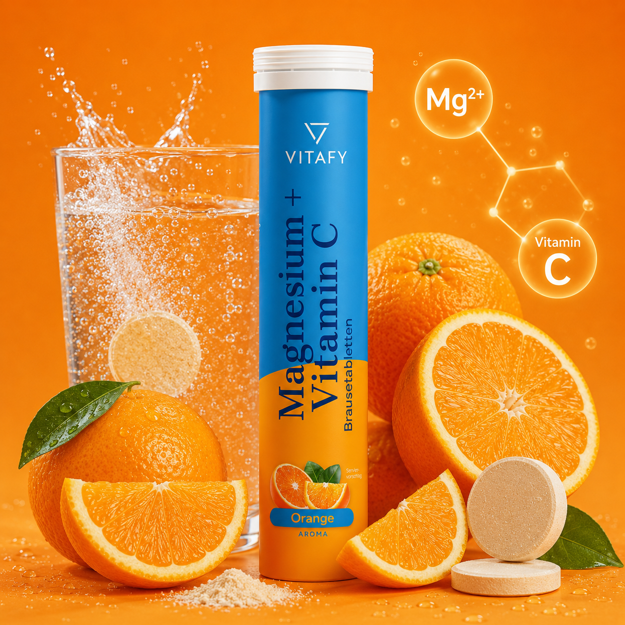Magnesium + Vitamin C - Orange (20 Brausetabletten) - 6er Pack