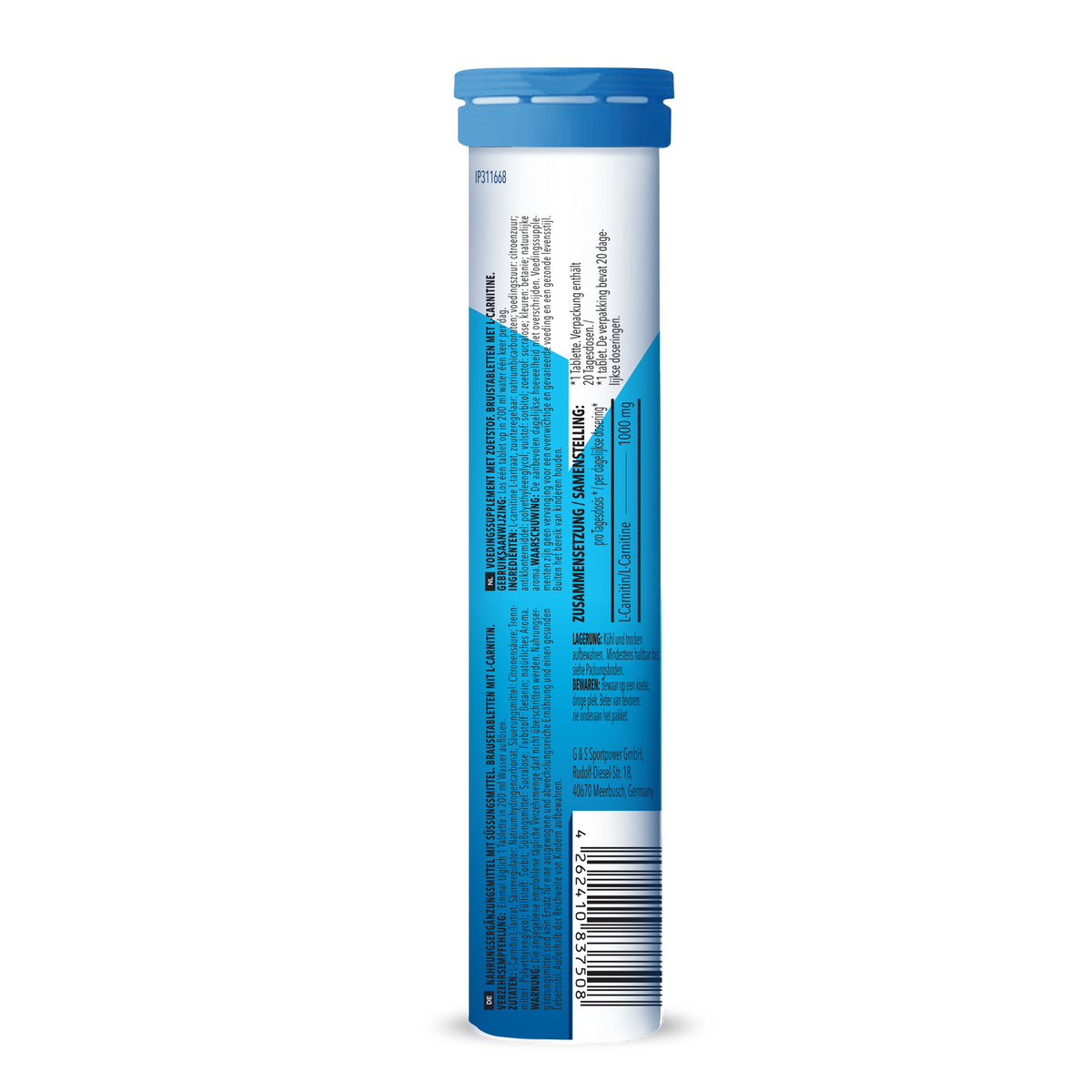 L-Carnitine - 20 Brausetabletten - Raspberry Flavouring