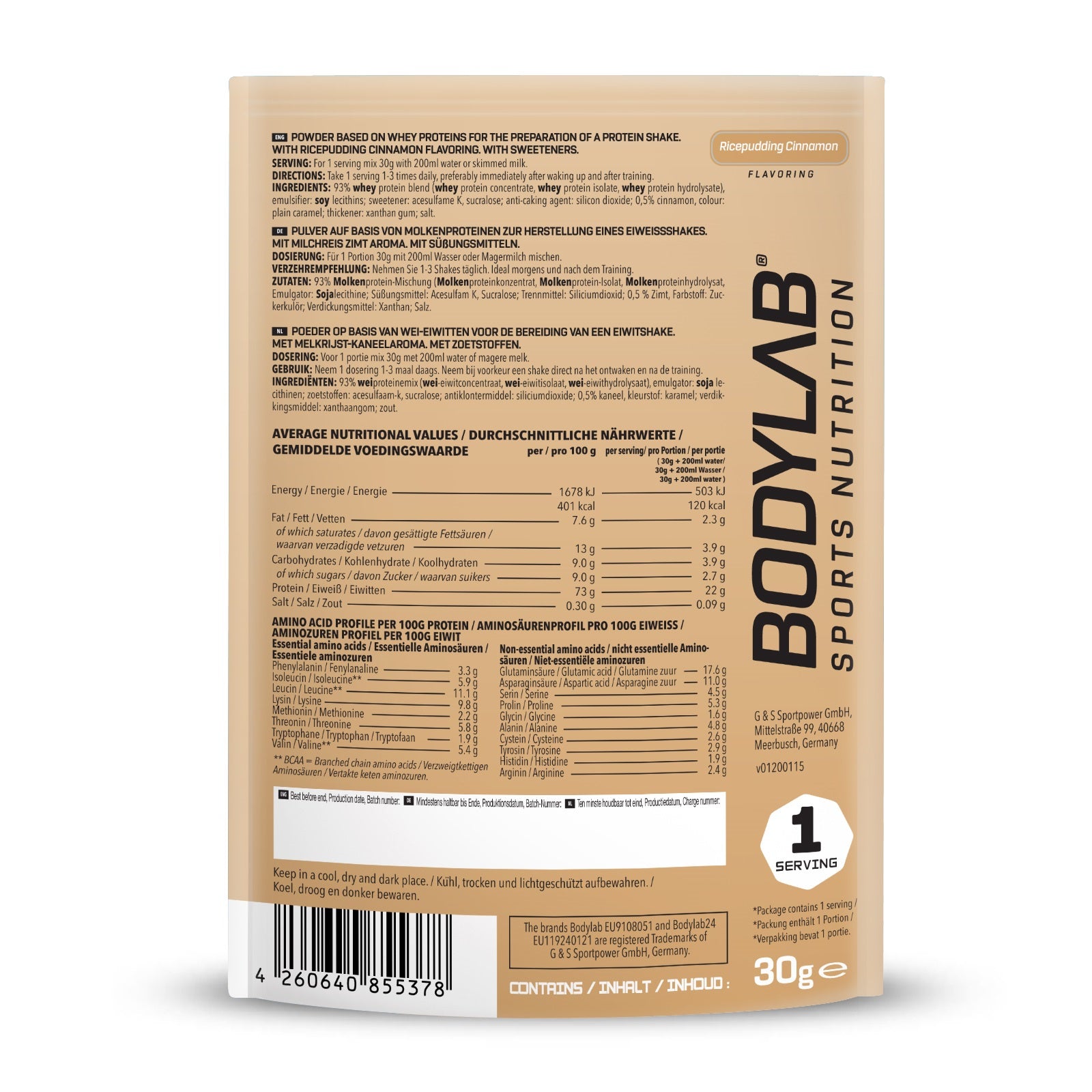 Whey Protein Probe (30g) Rice Pudding Cinnamon