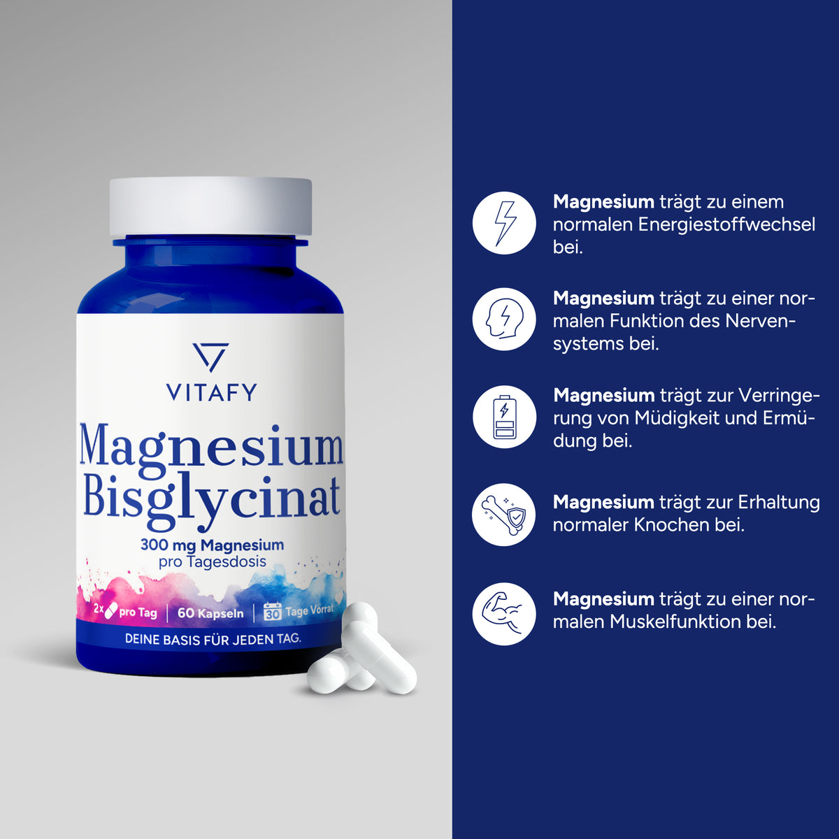 Magnesium Bisglycinat (60 Kapseln)
