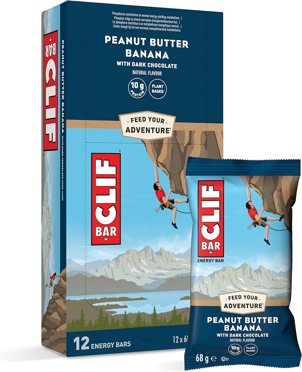 Clif Bar (12x68g) Peanut Butter Banana with Dark Chocolate