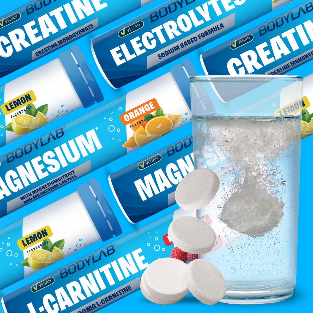 L-Carnitine - 20 Brausetabletten - Raspberry Flavouring