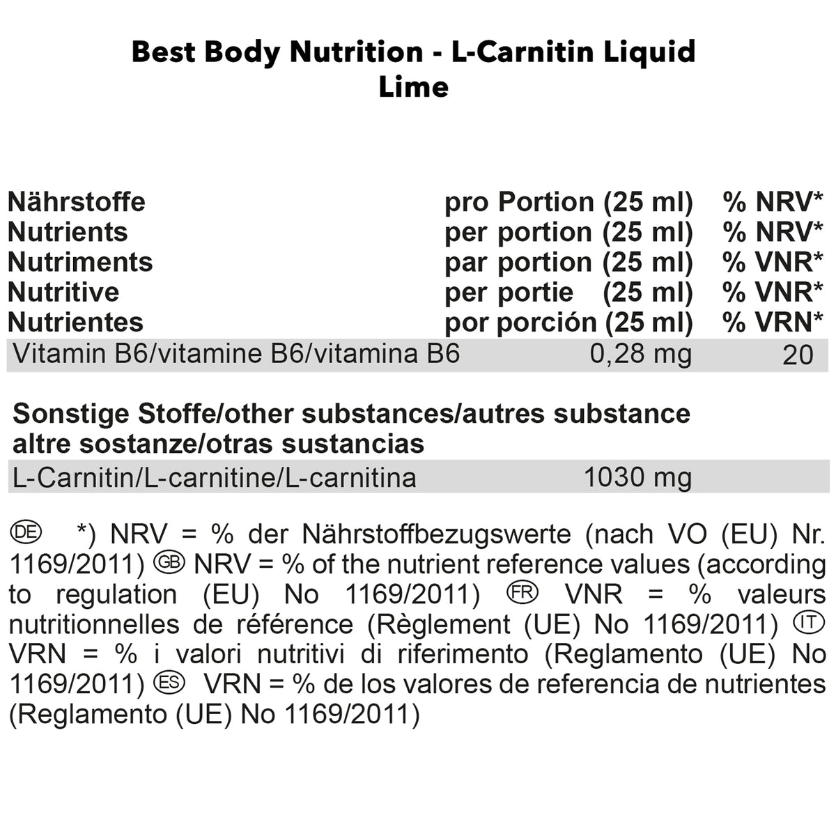 L-Carnitin Liquid (1000ml) Limette