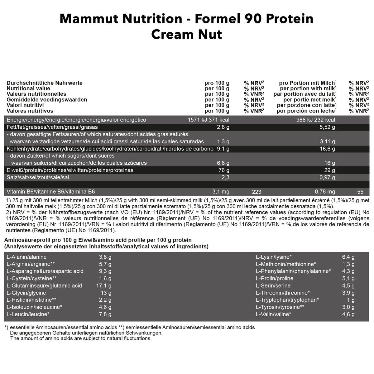 Formel 90 Protein (3000g) Sahne-Nuss