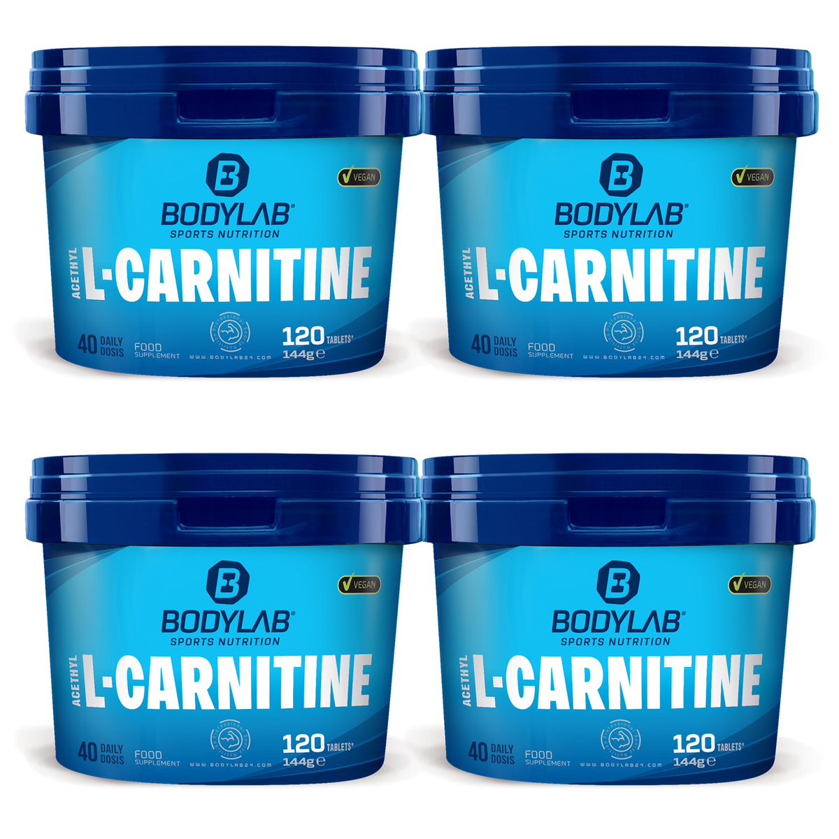 4 x Bodylab24 Acetyl L-Carnitine (je 120 Tabletten) 4 x Bodylab24 Acetyl L-Carnitine (je 120 Tabletten)