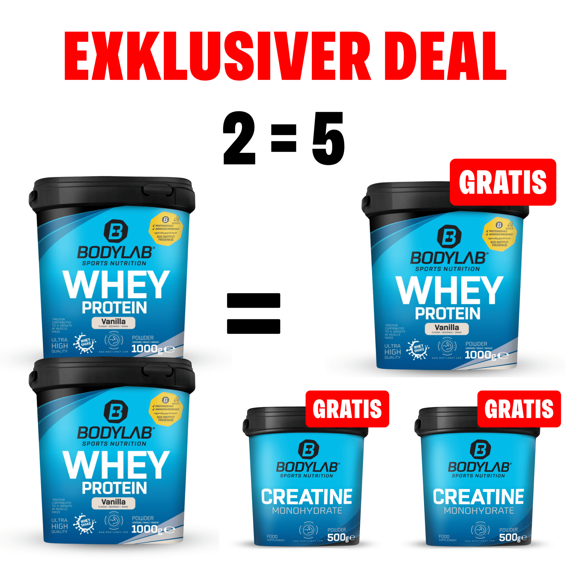 EXKLUSIVER DEAL: 5Für2 Protein-Powerpack – 3 GRATIS Produkte nach Wahl