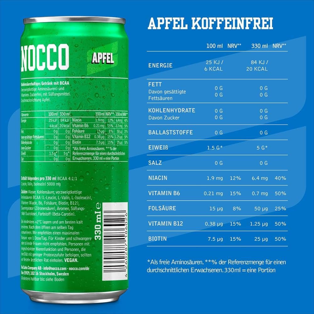 Nocco BCAA (24x330ml) Apfel