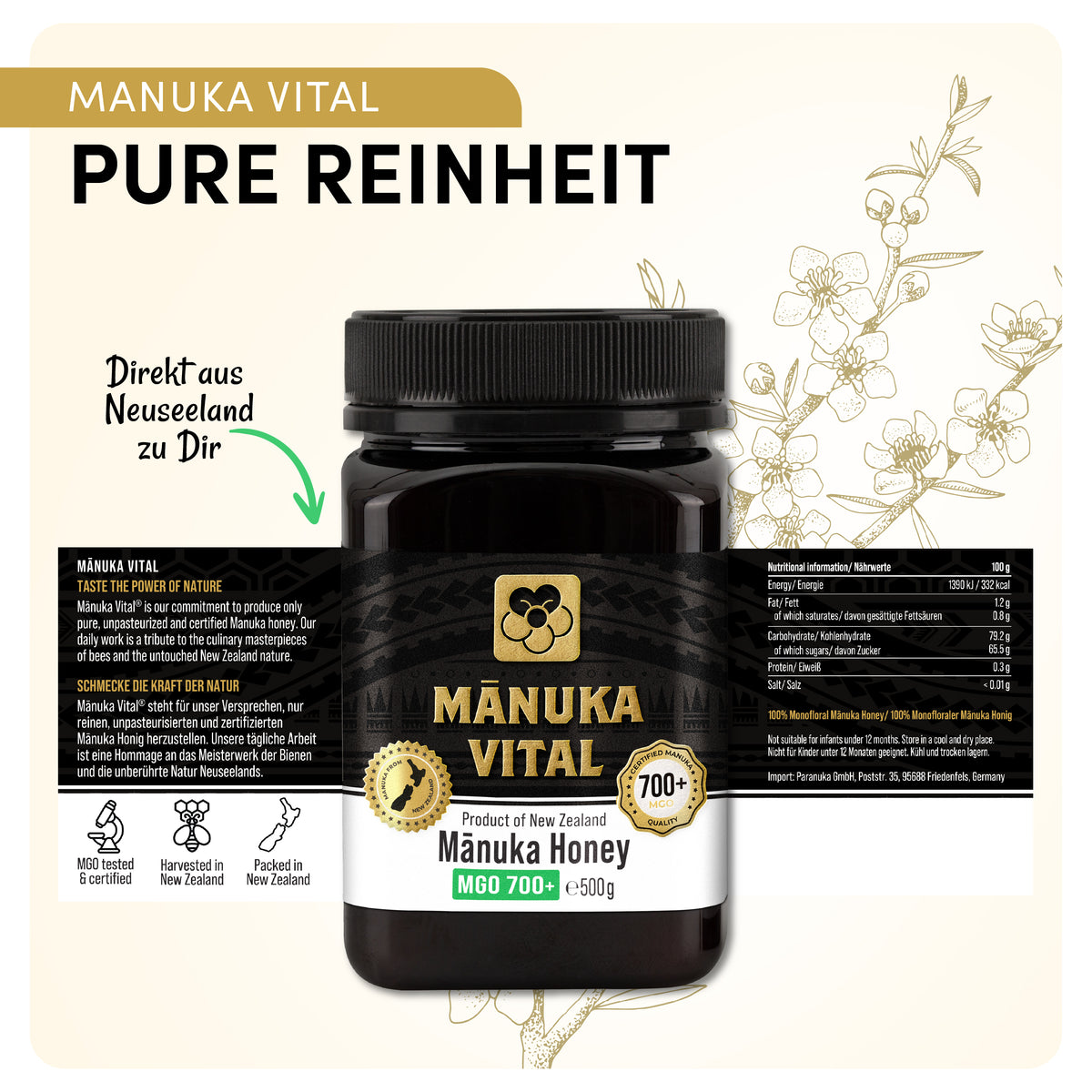 Manuka Vital Honig MGO 700+ (500g)