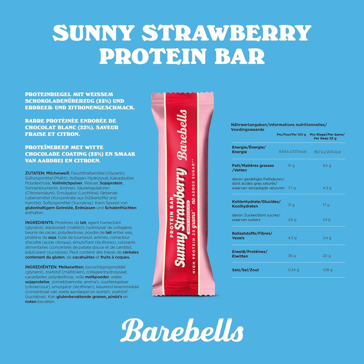 Protein Bar (55g) Sunny Strawberry