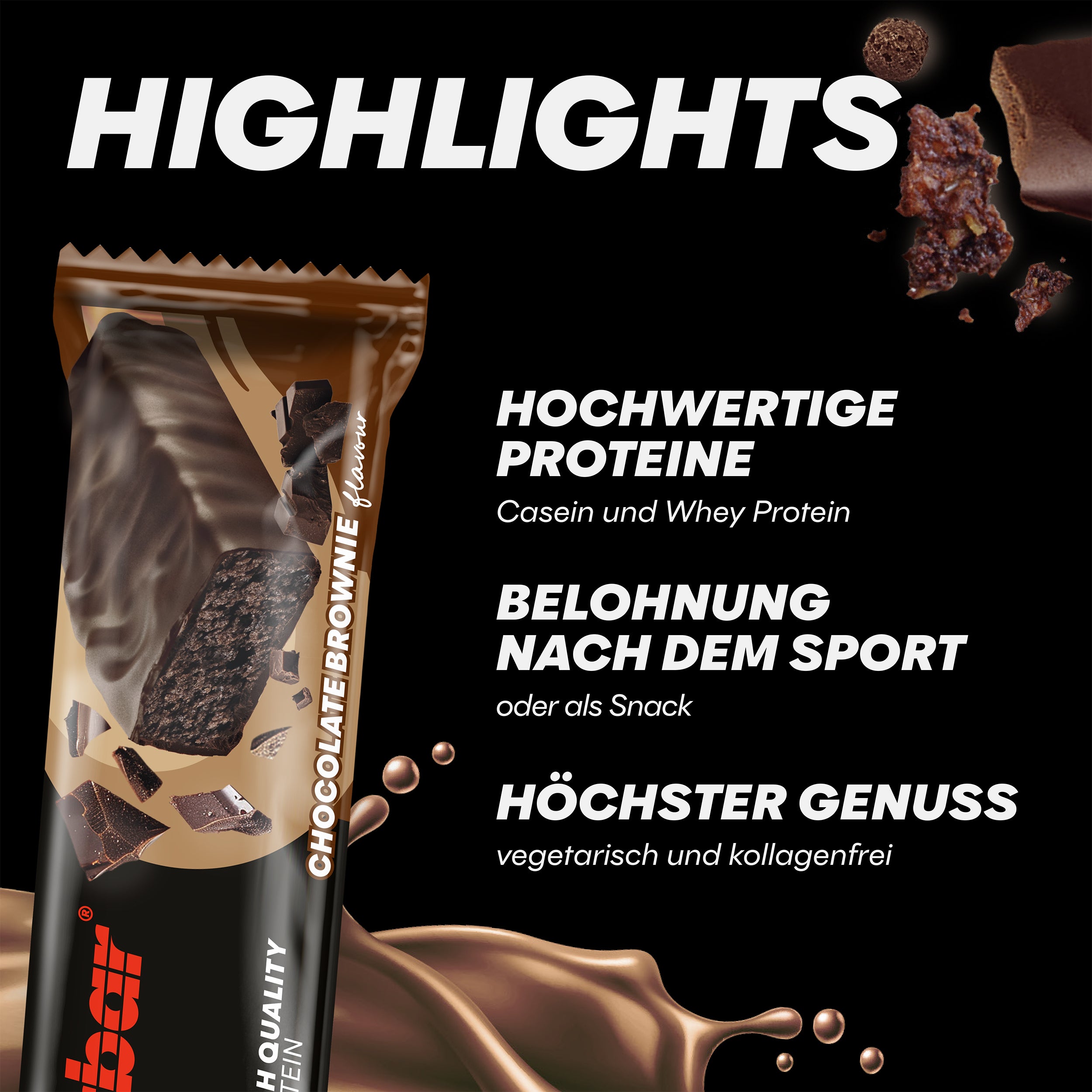 Protein+ Low in Sugars (16x35g) Chocolate Brownie