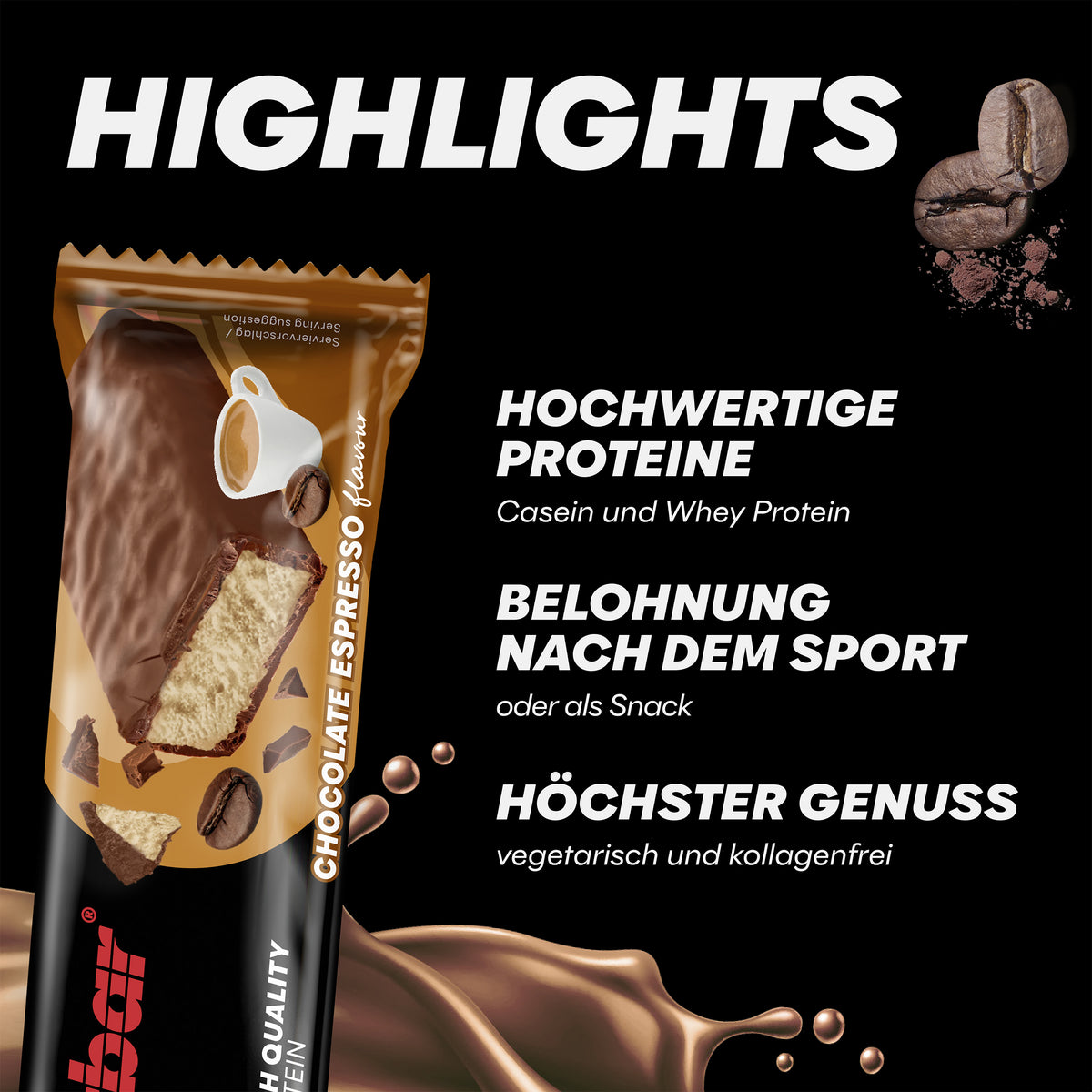 Protein+ Low in Sugars (16x35g) Chocolate Espresso