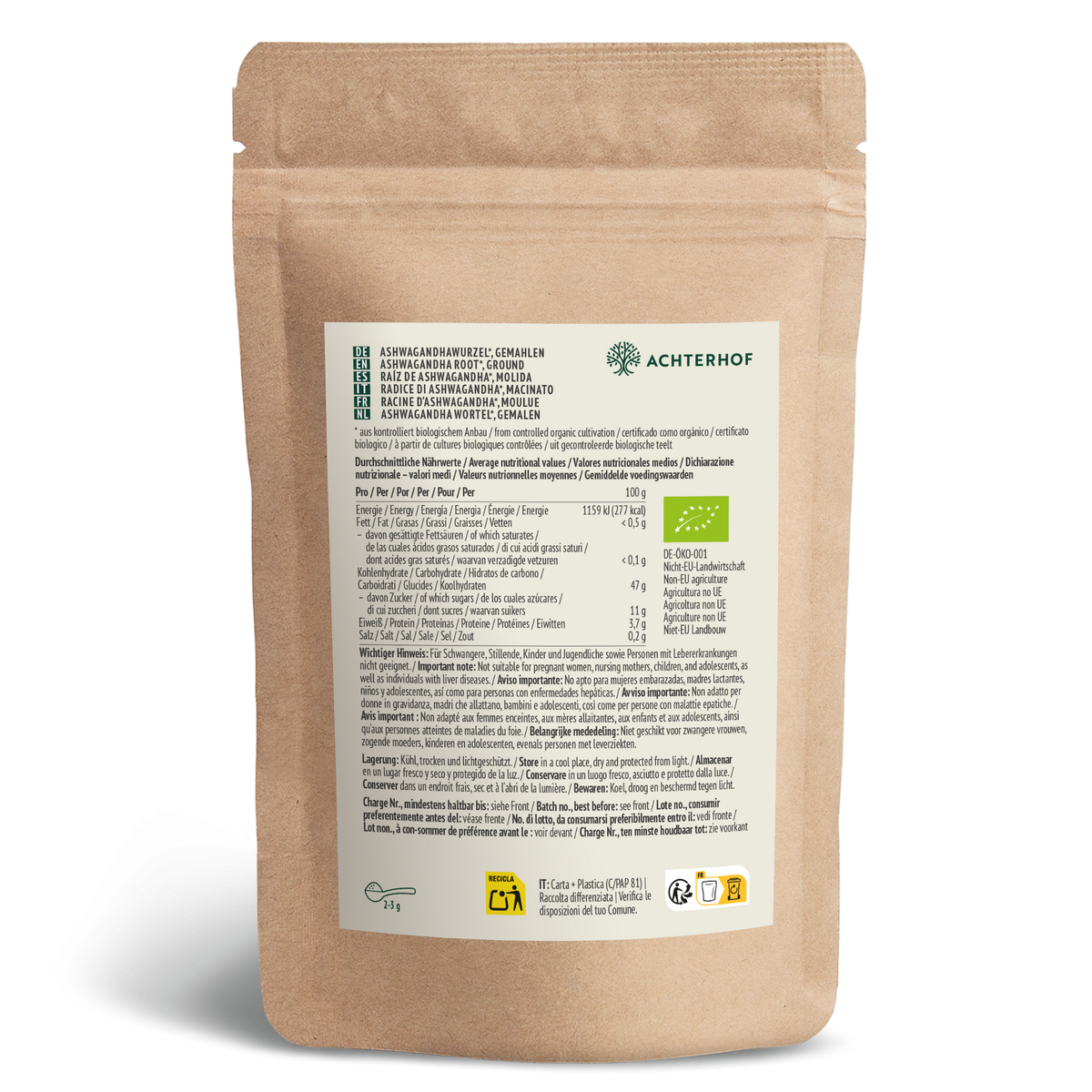 Bio Ashwagandha Pulver (500g)