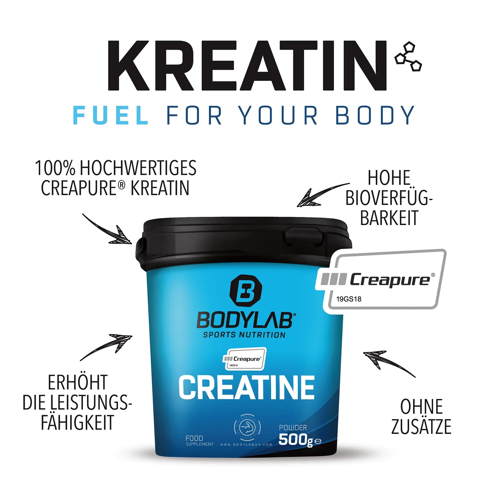 1 kg Creatine (Creapure®) (2 x 500 g)
