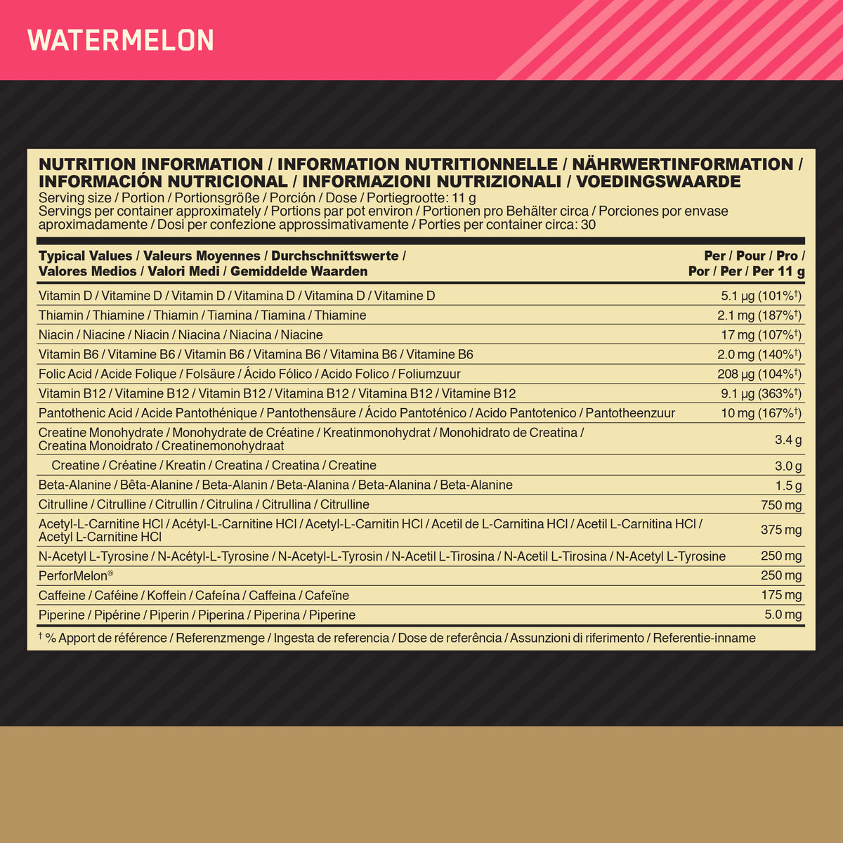 Gold Standard Pre-Work Out (330g) Watermelon