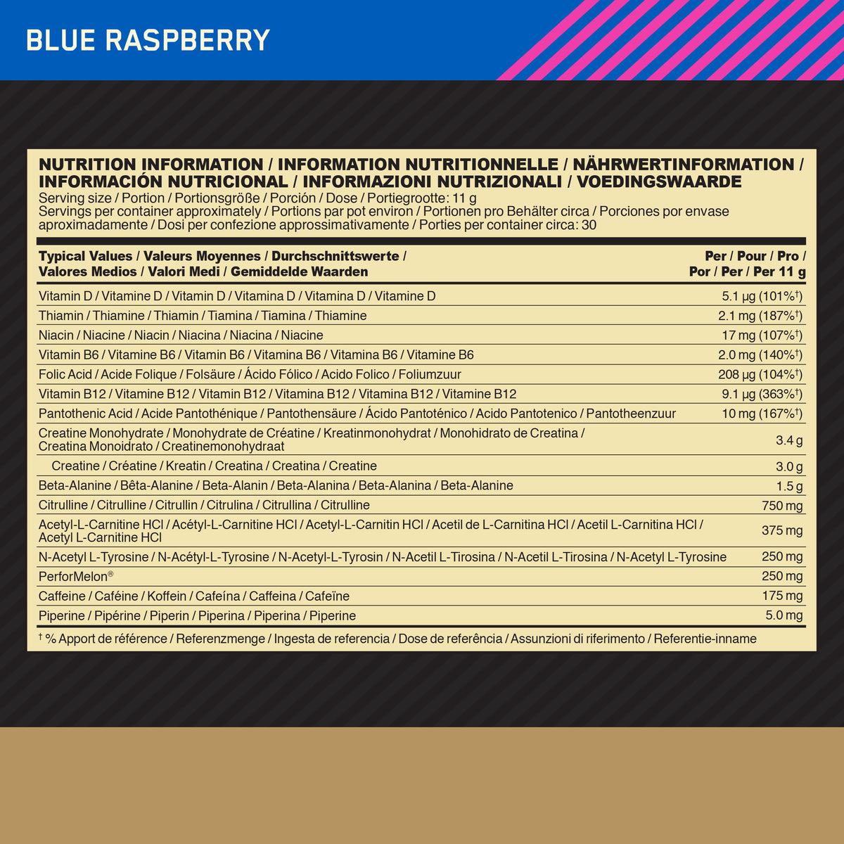 Gold Standard Pre-Work Out (330g) Blue Raspberry