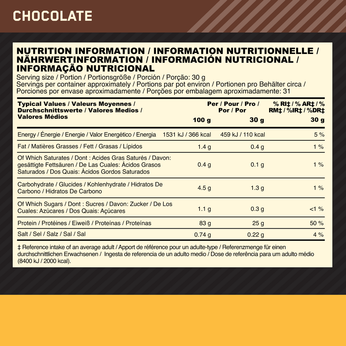 100% Gold Standard Isolate (930g) Chocolate