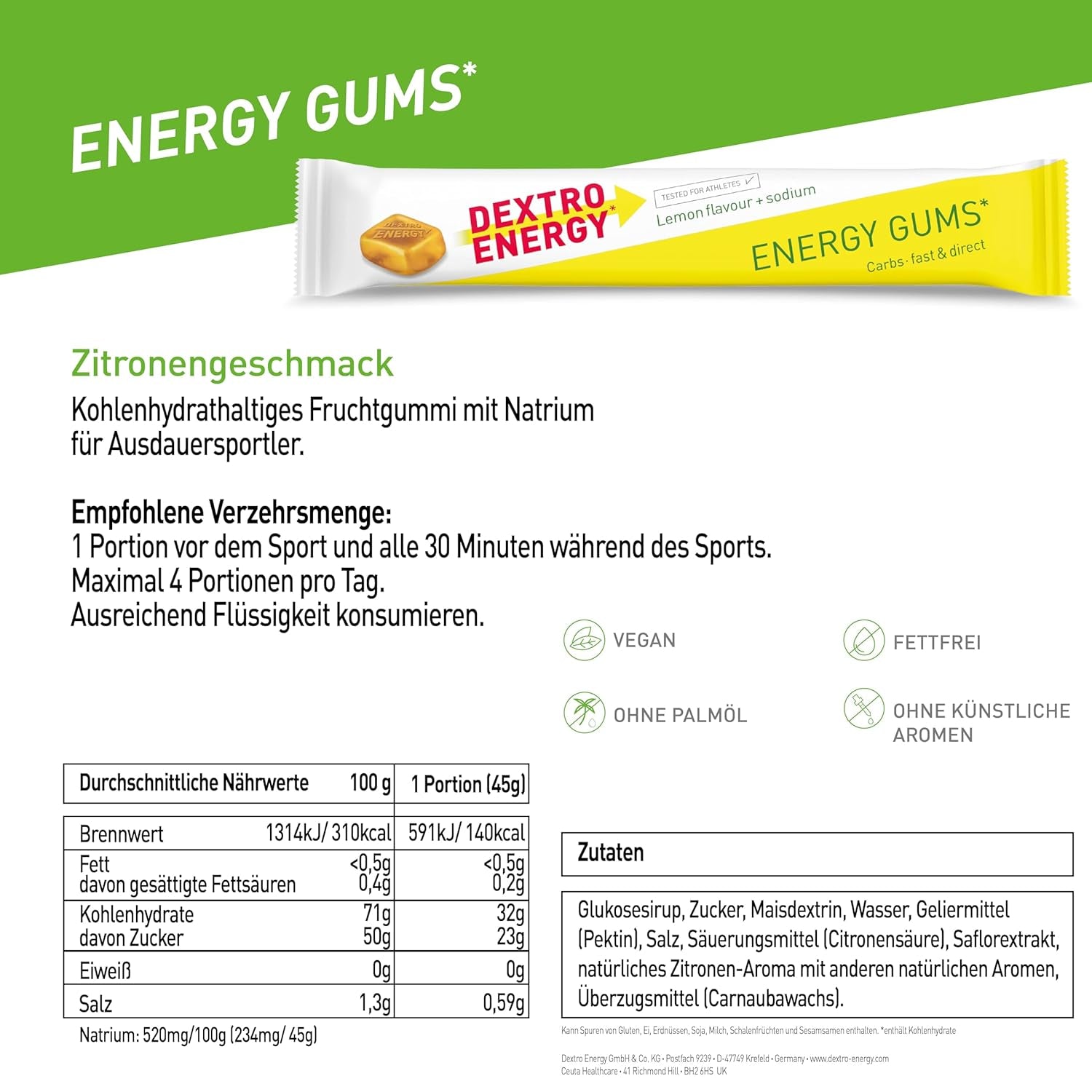 Energy Gums (8x45g) Lemon + Natrium