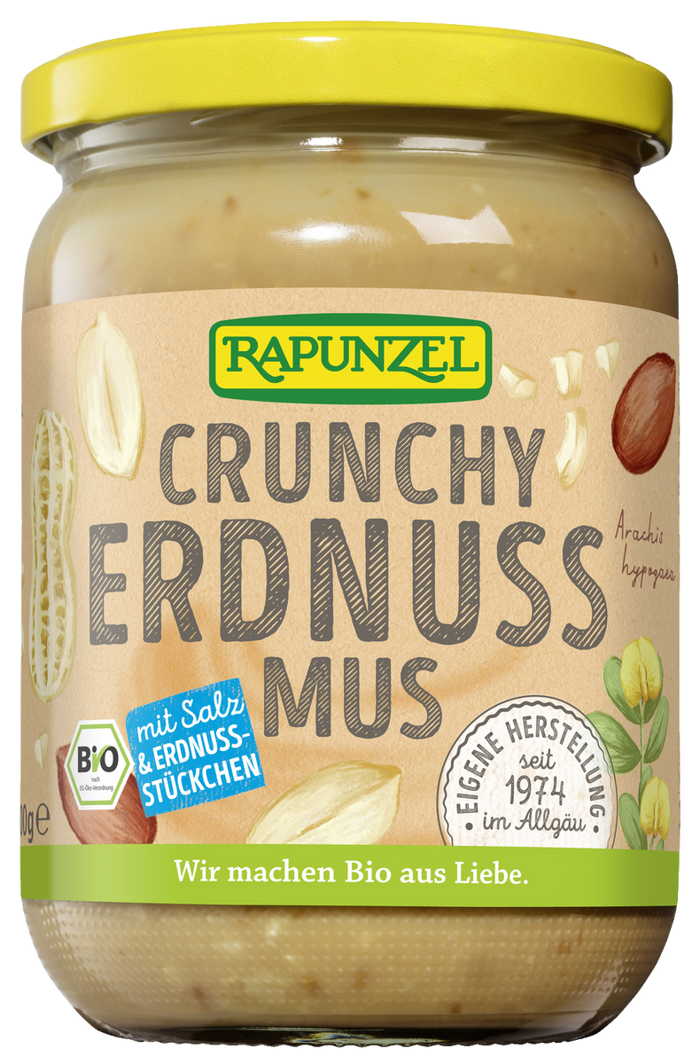 erdnussmus aufbewahren Erdnussmus Crunchy mit Salz bio (500g)