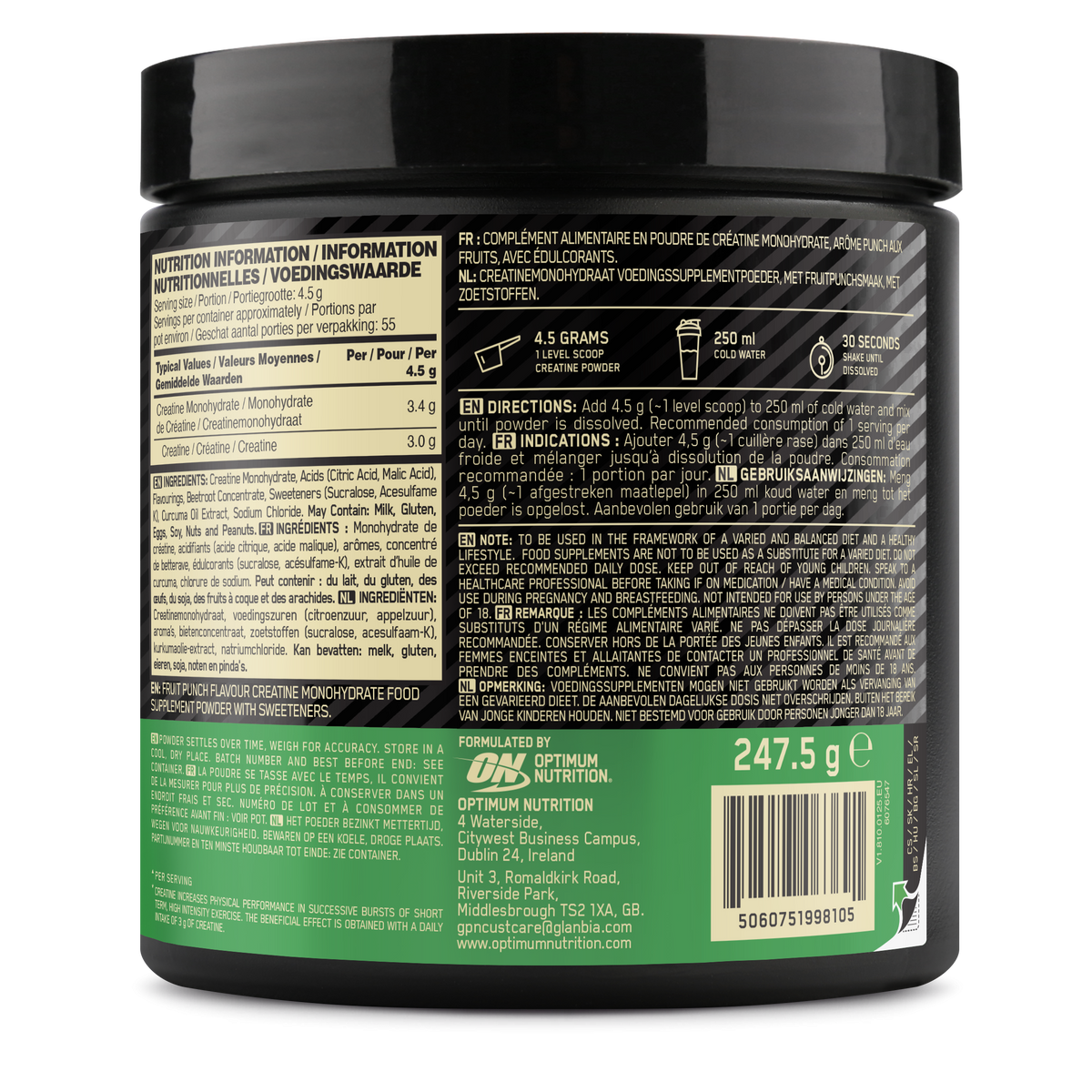 Micronised Creatine Powder Flavored (247g) Fruit Punch