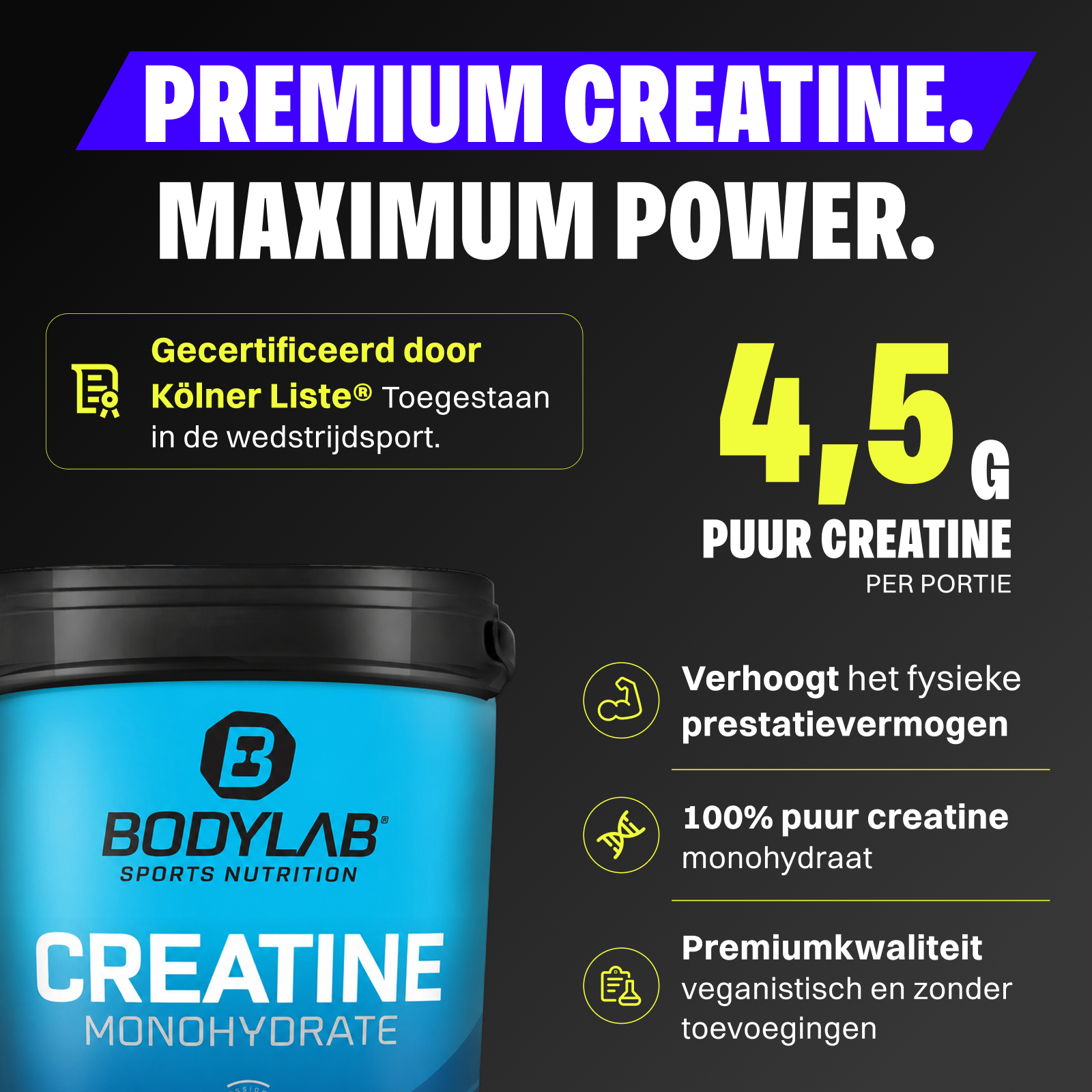 Creatine Monohydrate - 100% Pure Powder (2x1000g)
