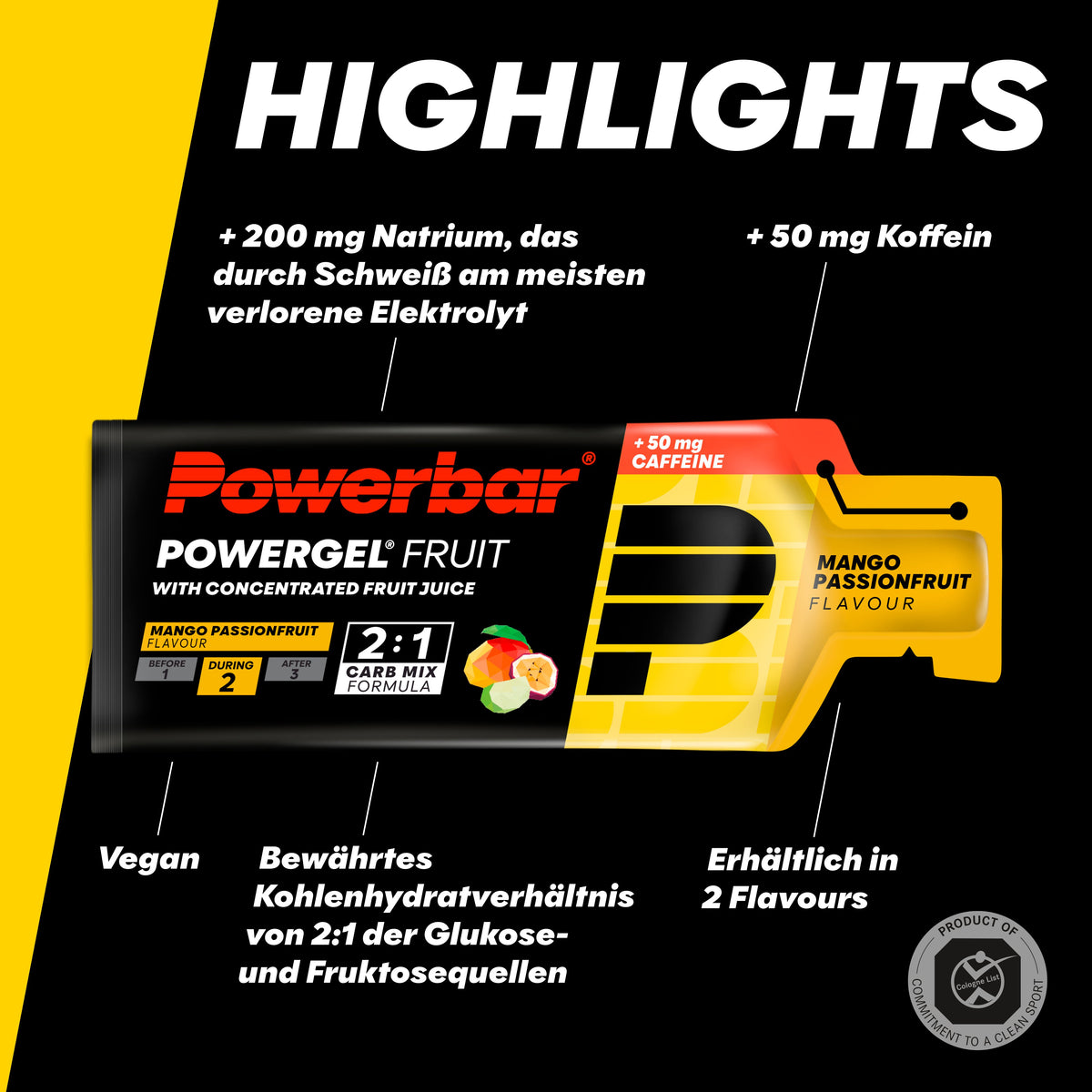 PowerGel Original (24x41g) Mango-Passionfruit mit Koffein