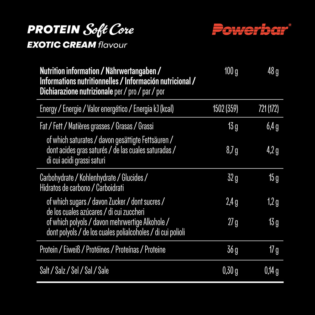Protein Soft Core (12x48g) Exotic Cream