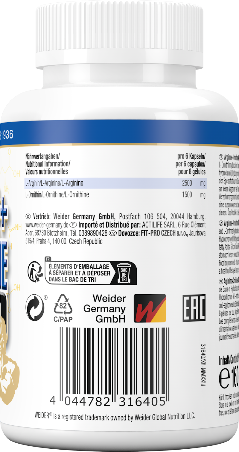 Arginine + Ornithine 4.000 (180 Kapseln)